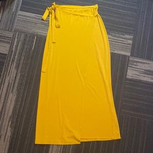 Forever 21 Mustard yellow maxi wrap skirt